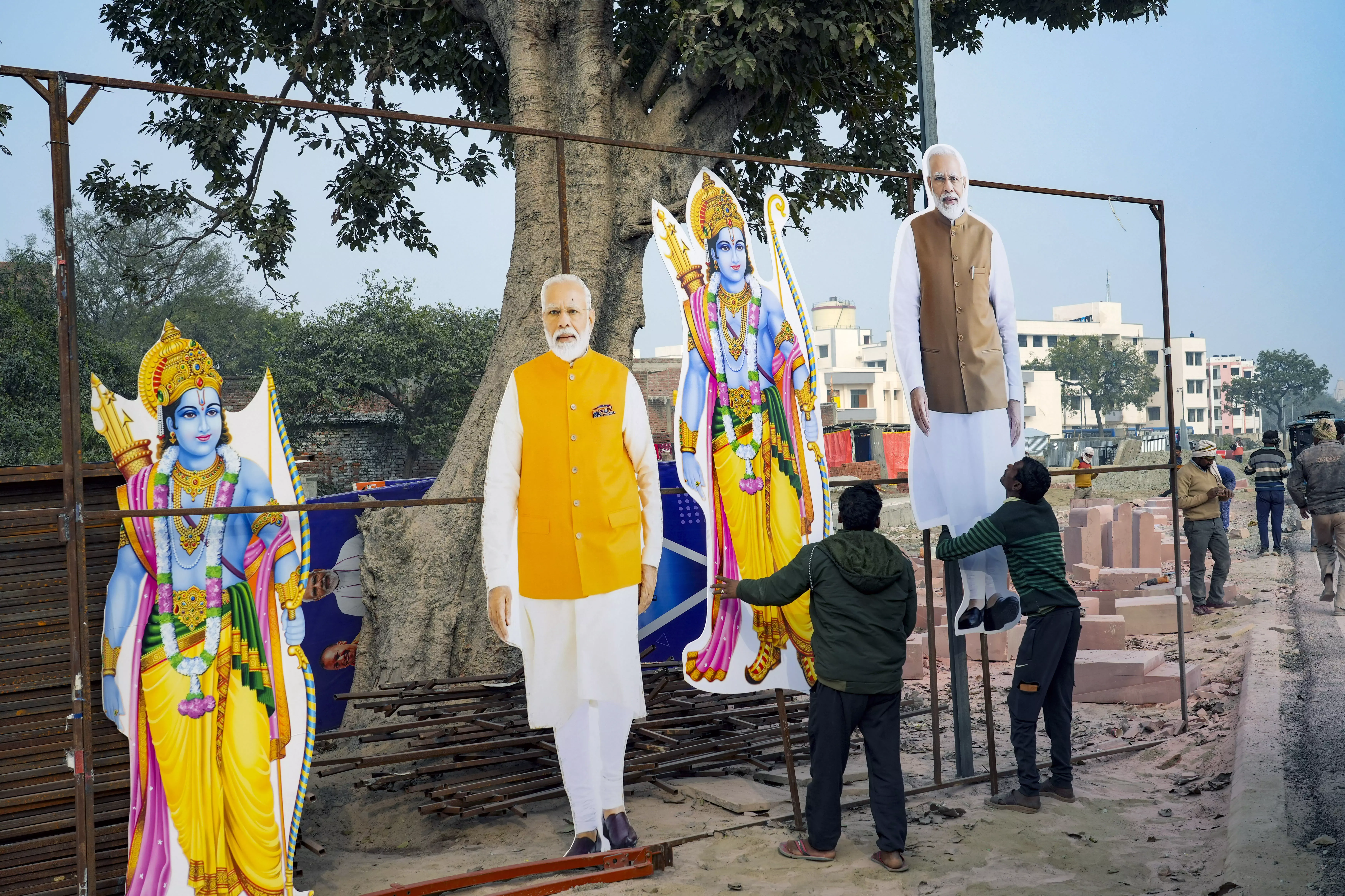 PM Modi reaches Ayodhya for Ram temple consecration