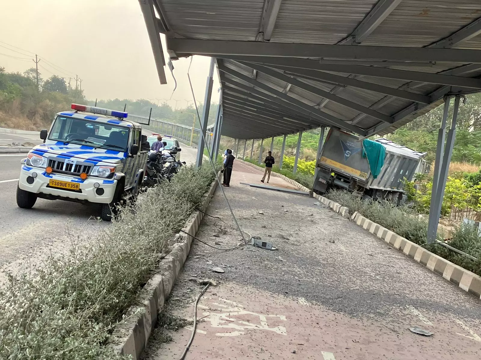 ORR Cycle Track Damaged by Heavy Vehicle at Janawada