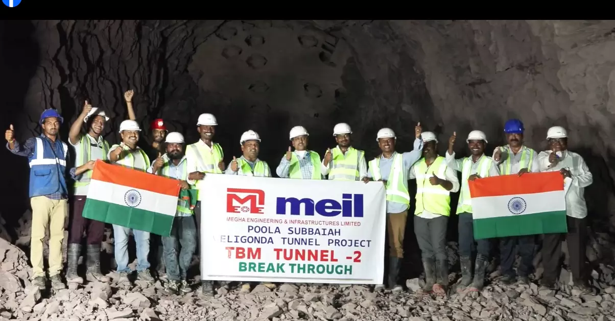 Major breakthrough for Veligonda project, MEIL completes 2nd tunnel excavation