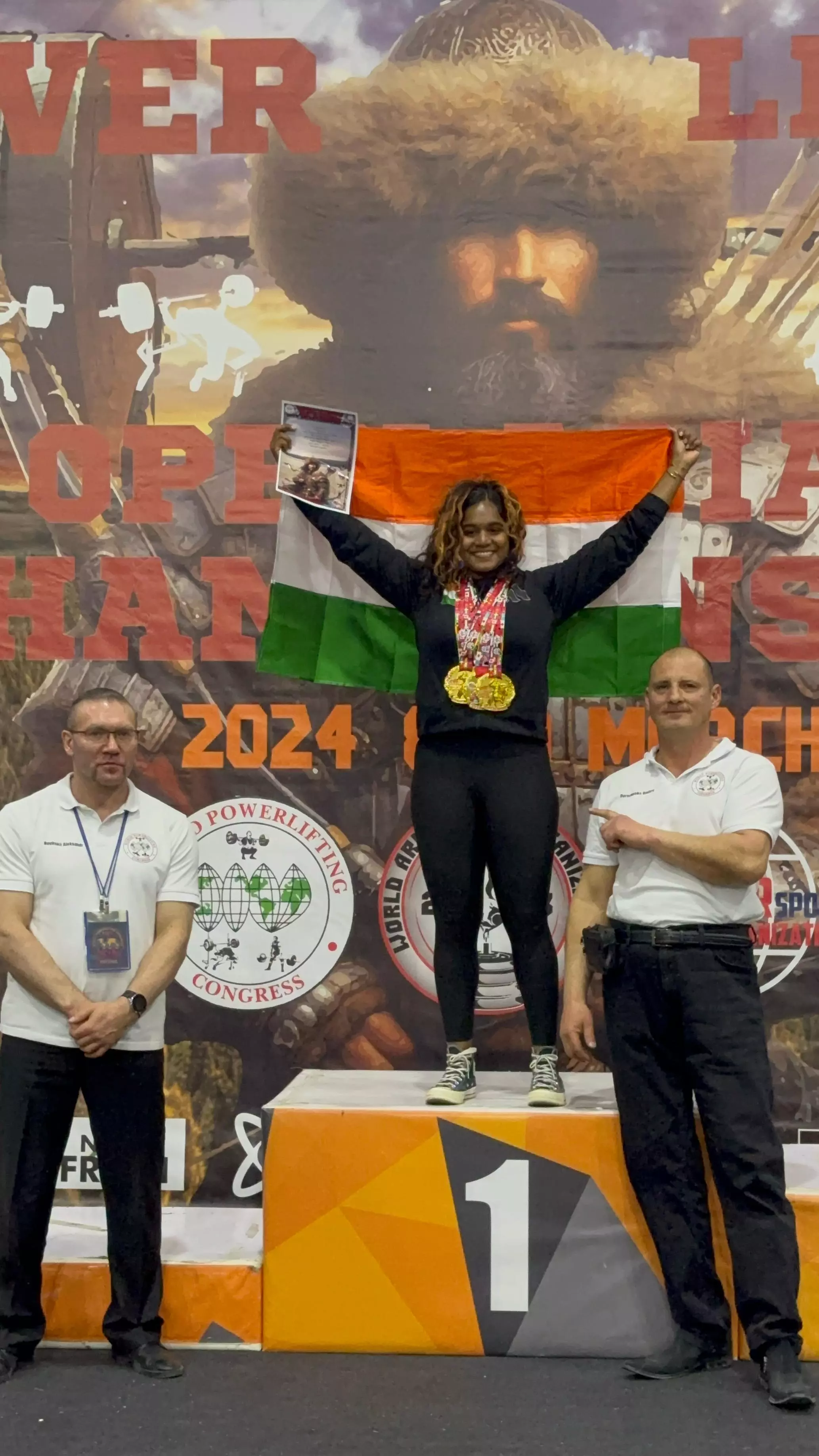 Ainala Shivani Bags 3 Gold in Asian Powerlifting Championship