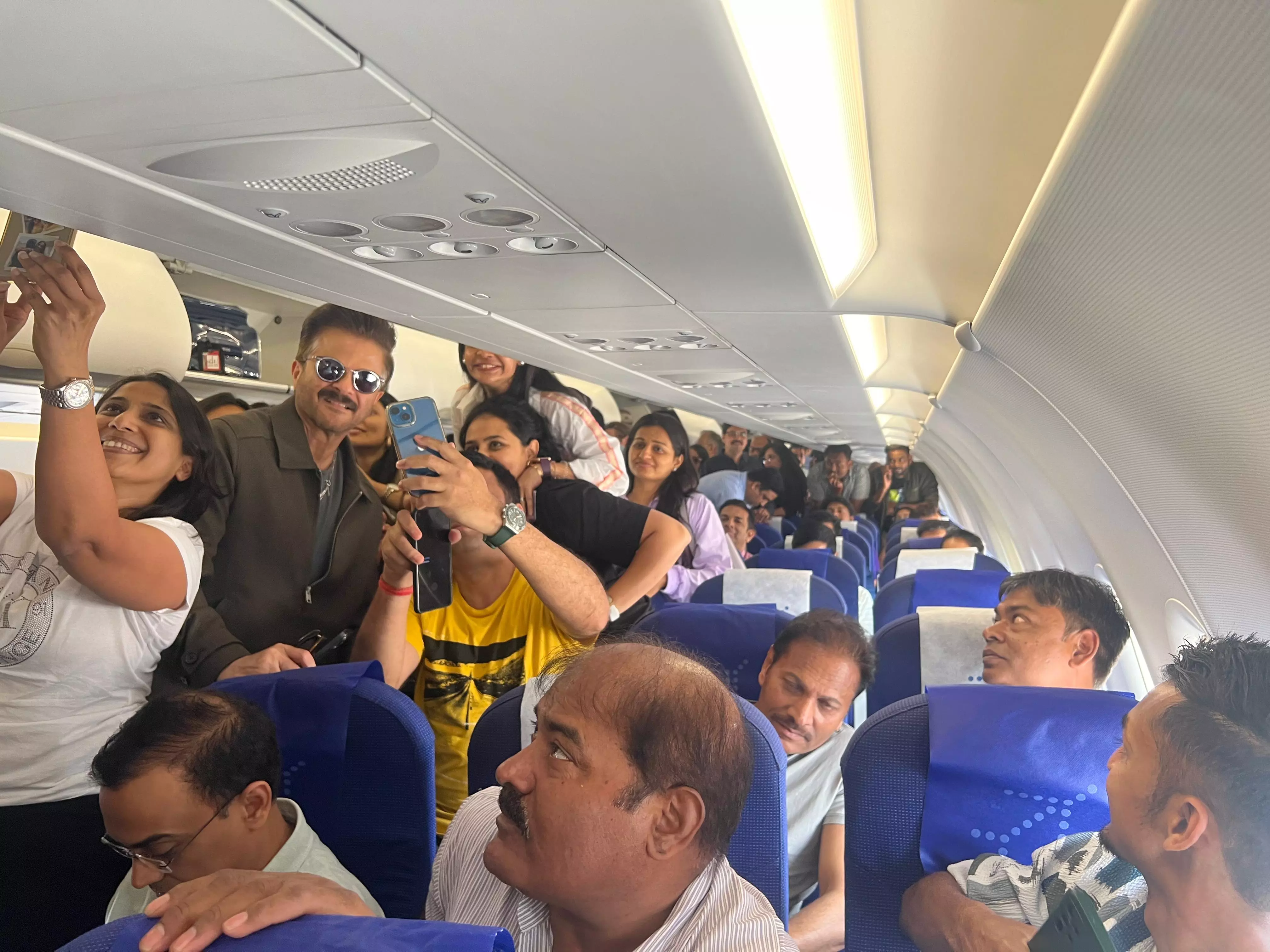 Fans Queue Up for Selfies with Anil Kapoor on Plane