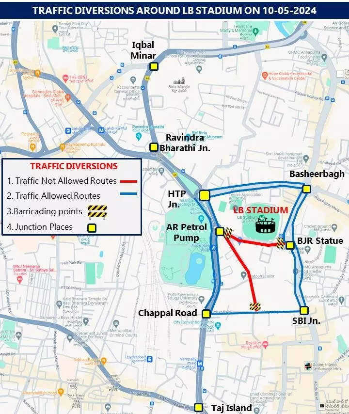 Police to impose traffic restrictions in view of Modi’s meeting in LB Stadium on May 10