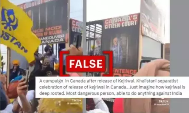 Fact Check: Viral video of pro-Khalistan rally in Canada linked to Kejriwal, false