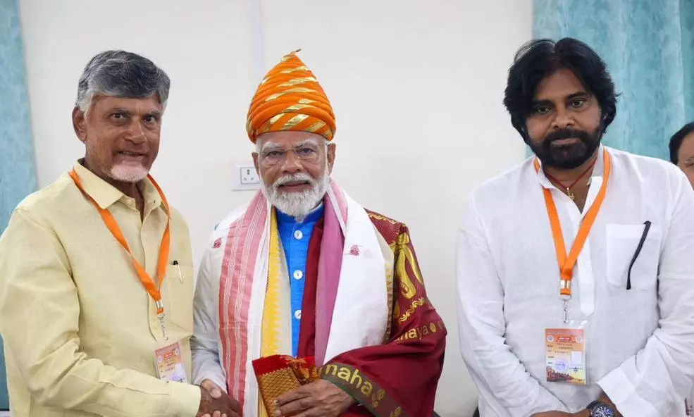 Naidu, Pawan present as Modi files nomination