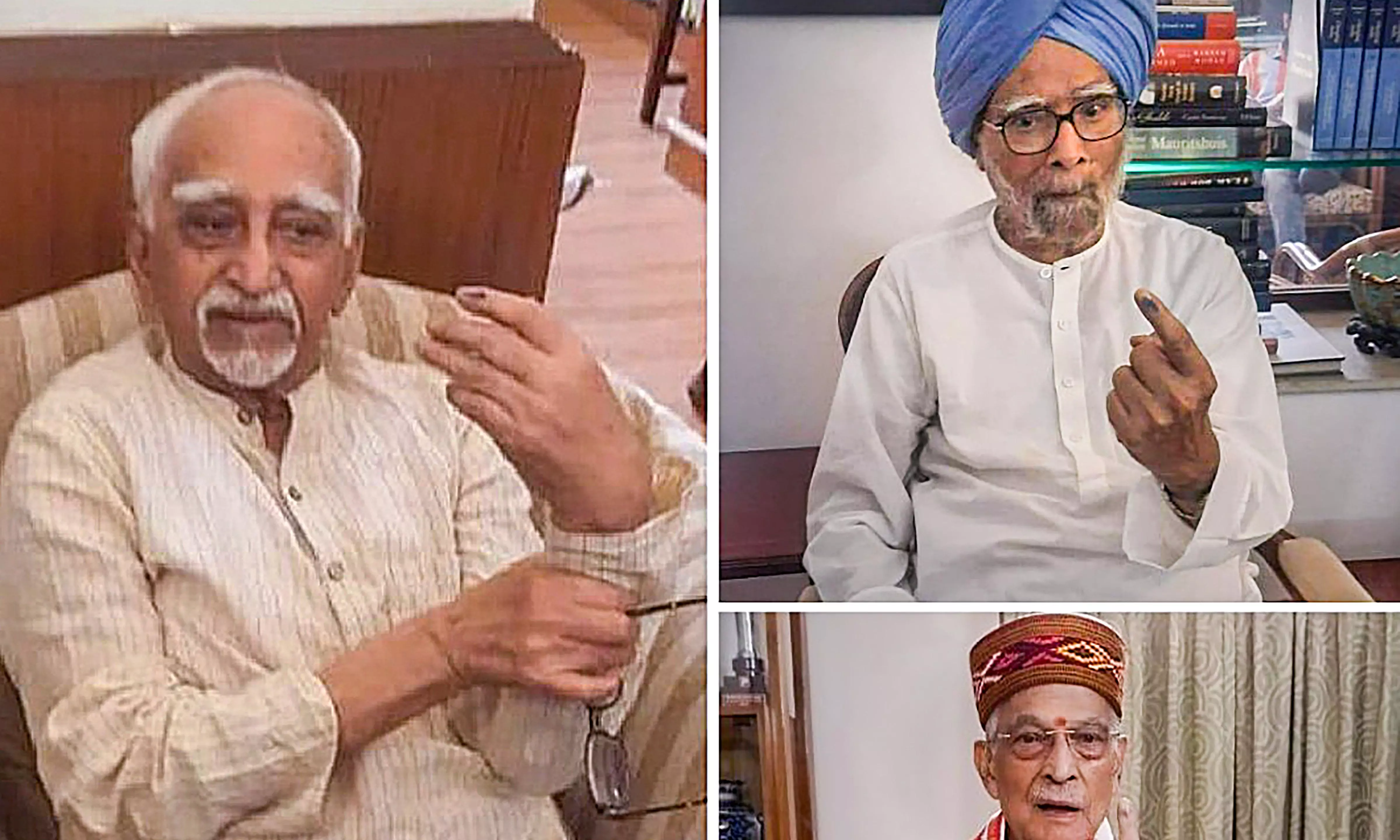 Manmohan Singh, LK Advani cast votes from home