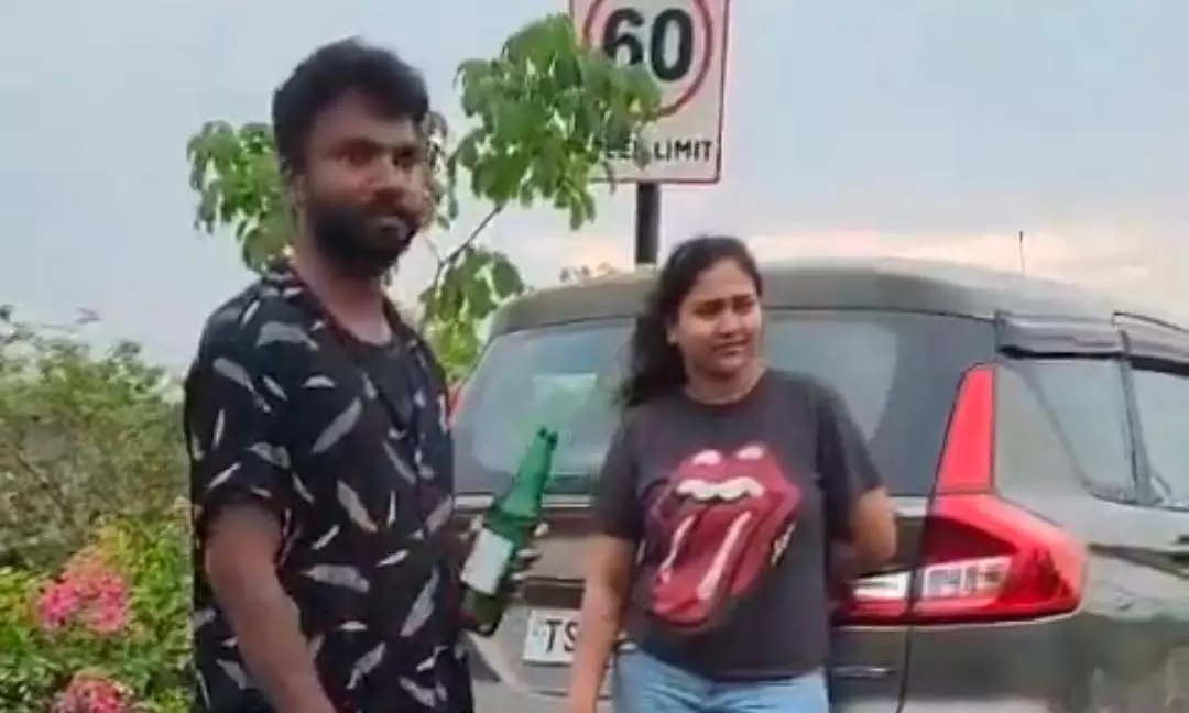 Drunken couple create nuisance in Hyderabad