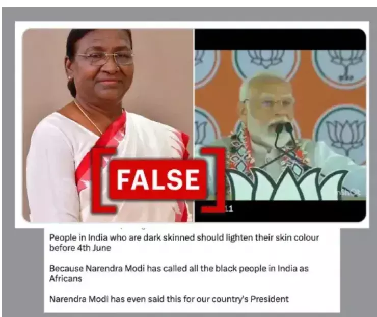 Fact Check: PM Modi did not make racist comments about Indian President Murmus skin color