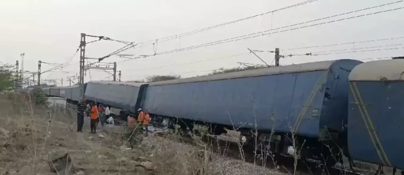 Goods Train Derails at Vishnupuram Railway Station in Telangana