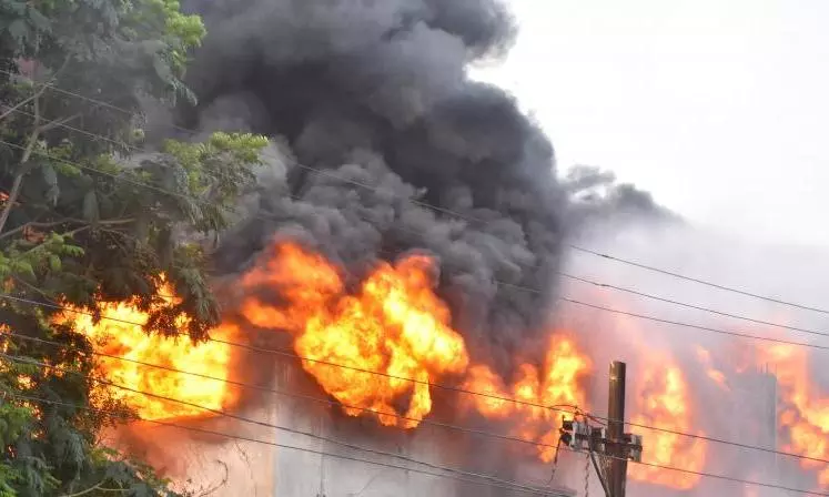 Sangareddy: Massive Fire Breaks out in a Pharma Firm Due to Solvent Leakage, No Casualty