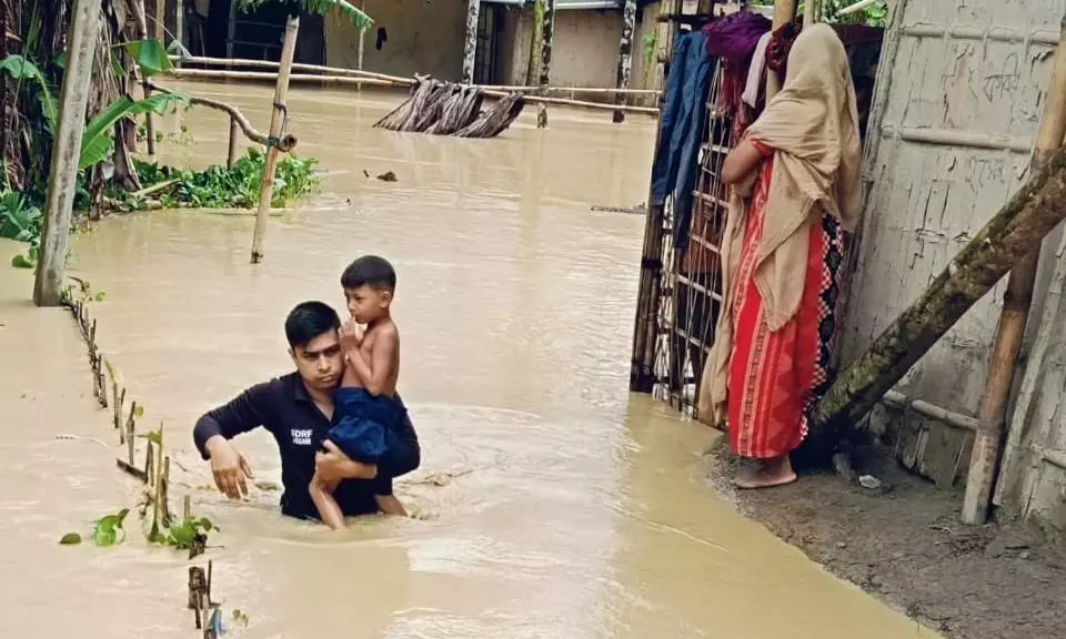 Assam floods leave three dead