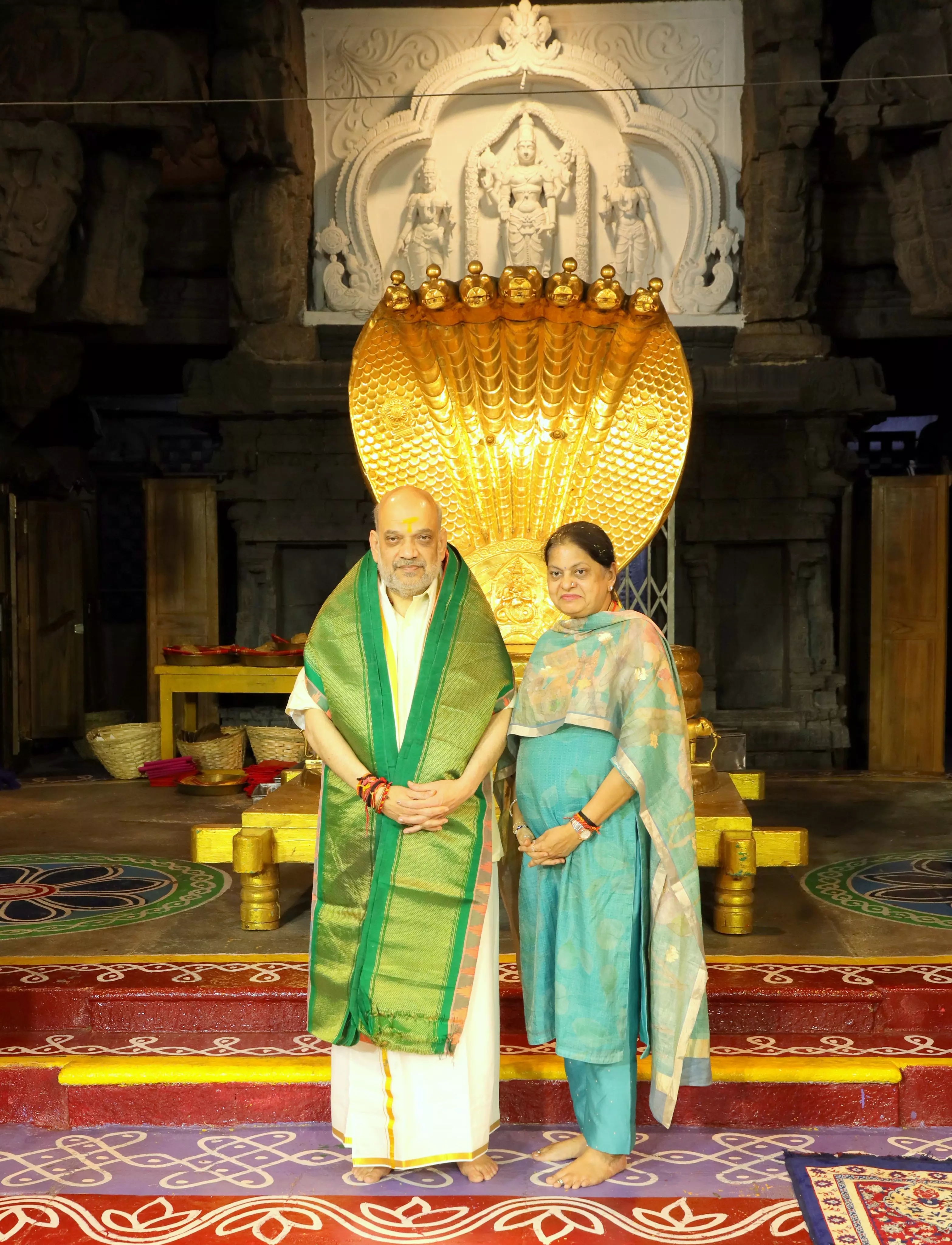 Amit Shah offers prayers at Lord Sri Venkateswara Swamy in Tirumala