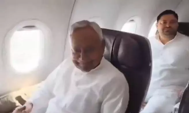 Nitish Kumar, Tejashwi Yadav Take Same Flight to Delhi Amid Coalition Meetings