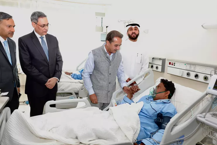 MoS Kirti Vardhan Singh arrives in Kuwait, meets Indians injured in fire incident