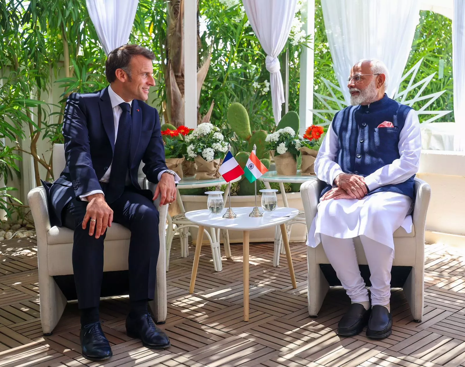 PM Modi meets French President Emmanuel Macron on sidelines of G7 Summit in Italy