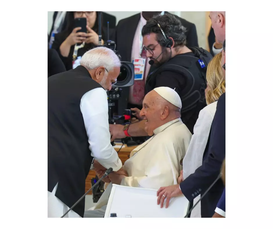 Modi meets Pope Francis at G7 session; invites him to visit India