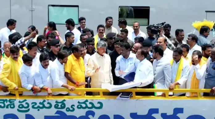 AP CM Chandrababu Naidu Visits Polavaram Project Site