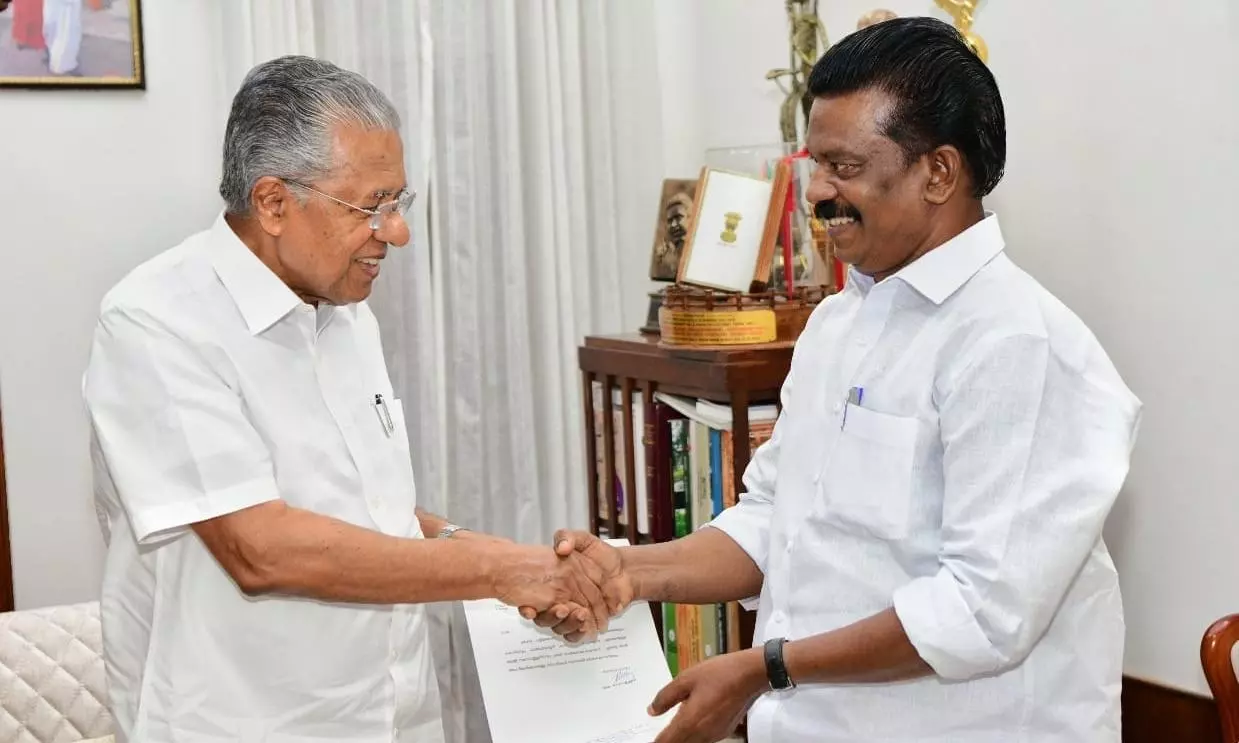 Kerala minister K Radhakrishnan who got elected as MP,  resigns