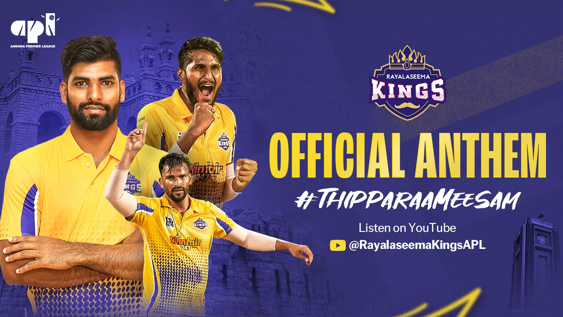 Rayalaseema Kings release new anthem Thipparaa Meesam ahead of APL 2024