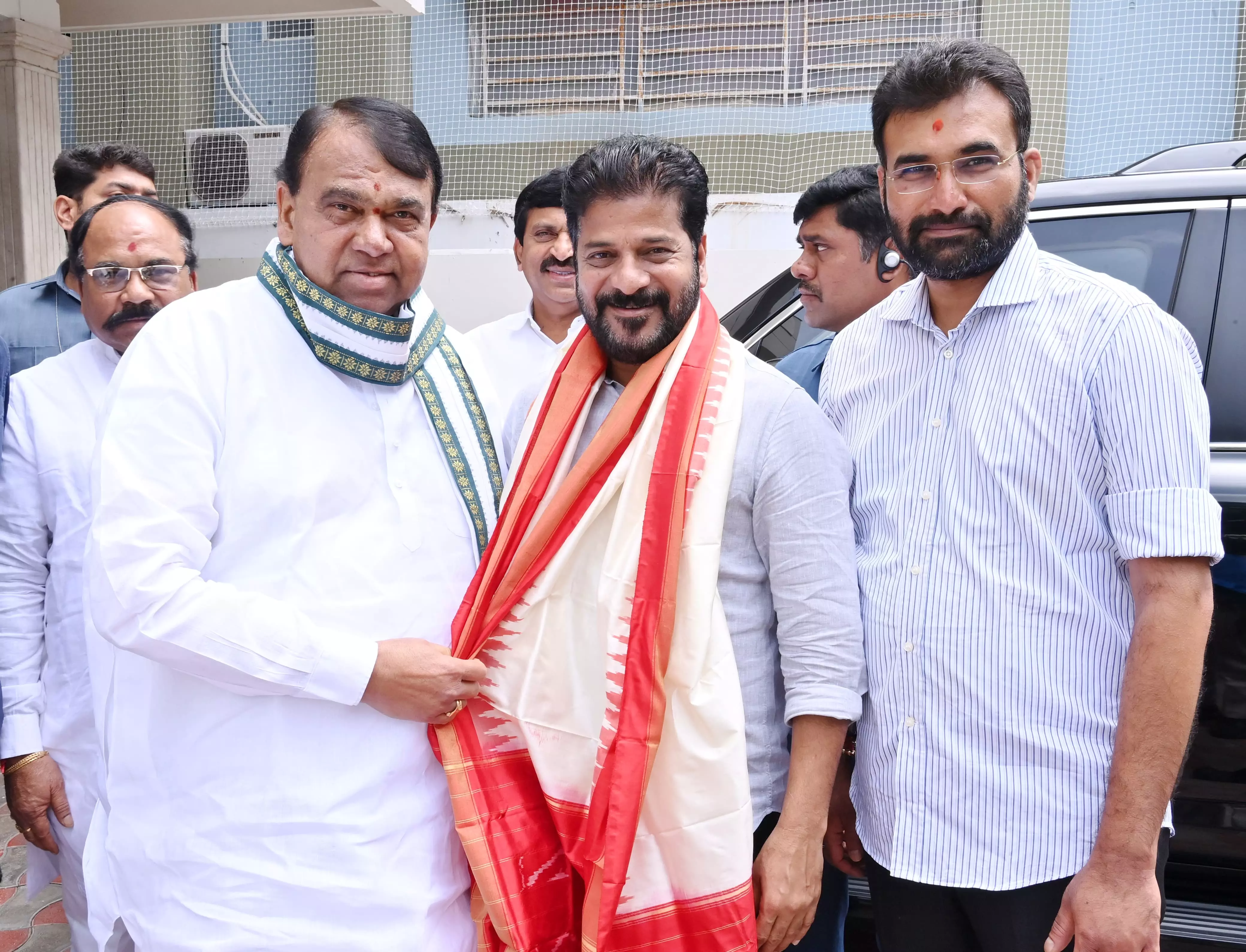 CM Revanth Reddy meets former Assembly Speaker Pocharam Srinivas Reddy