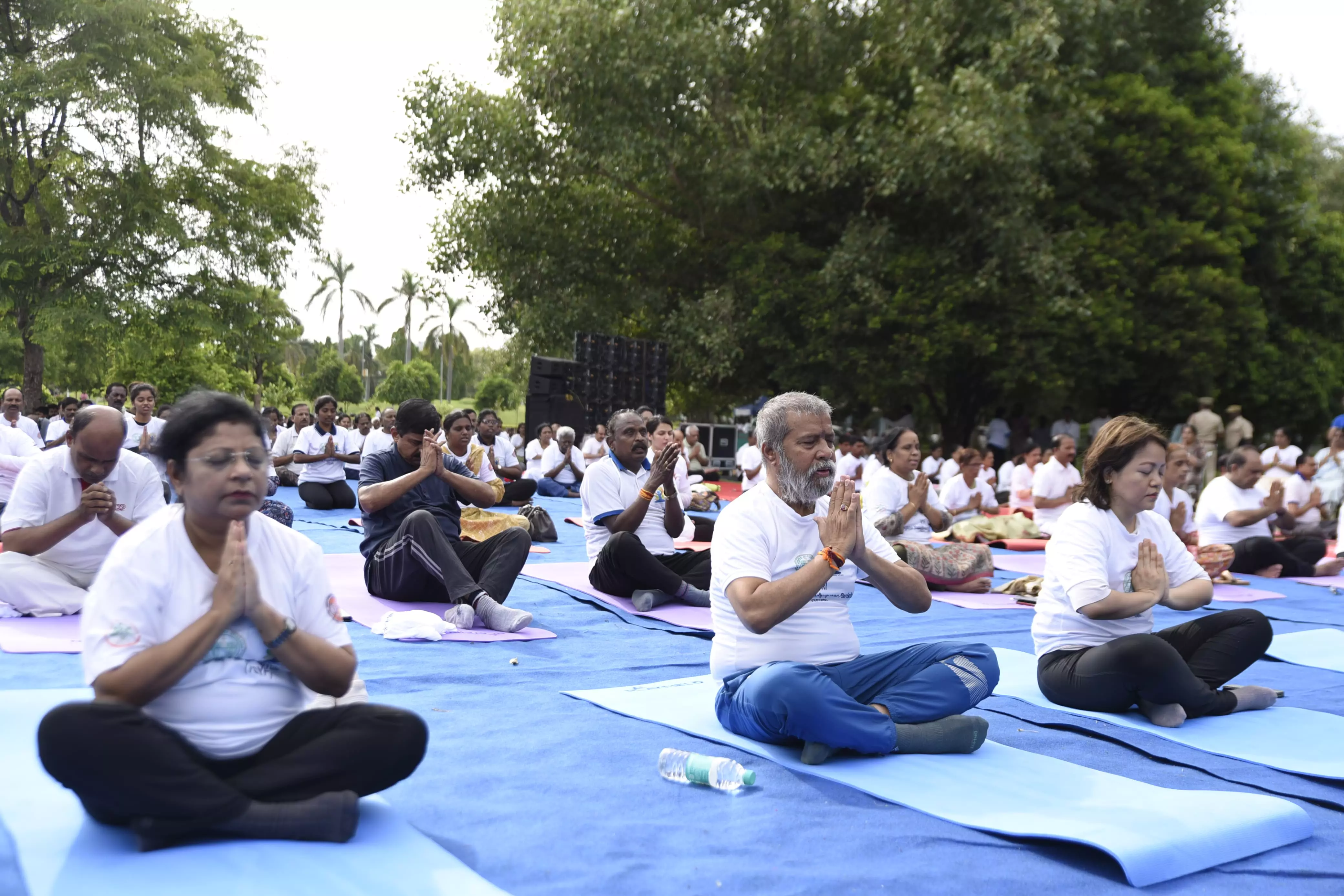 Hyderabad: Health Minister Participates in Yoga Day at Sanjeevaiah Park