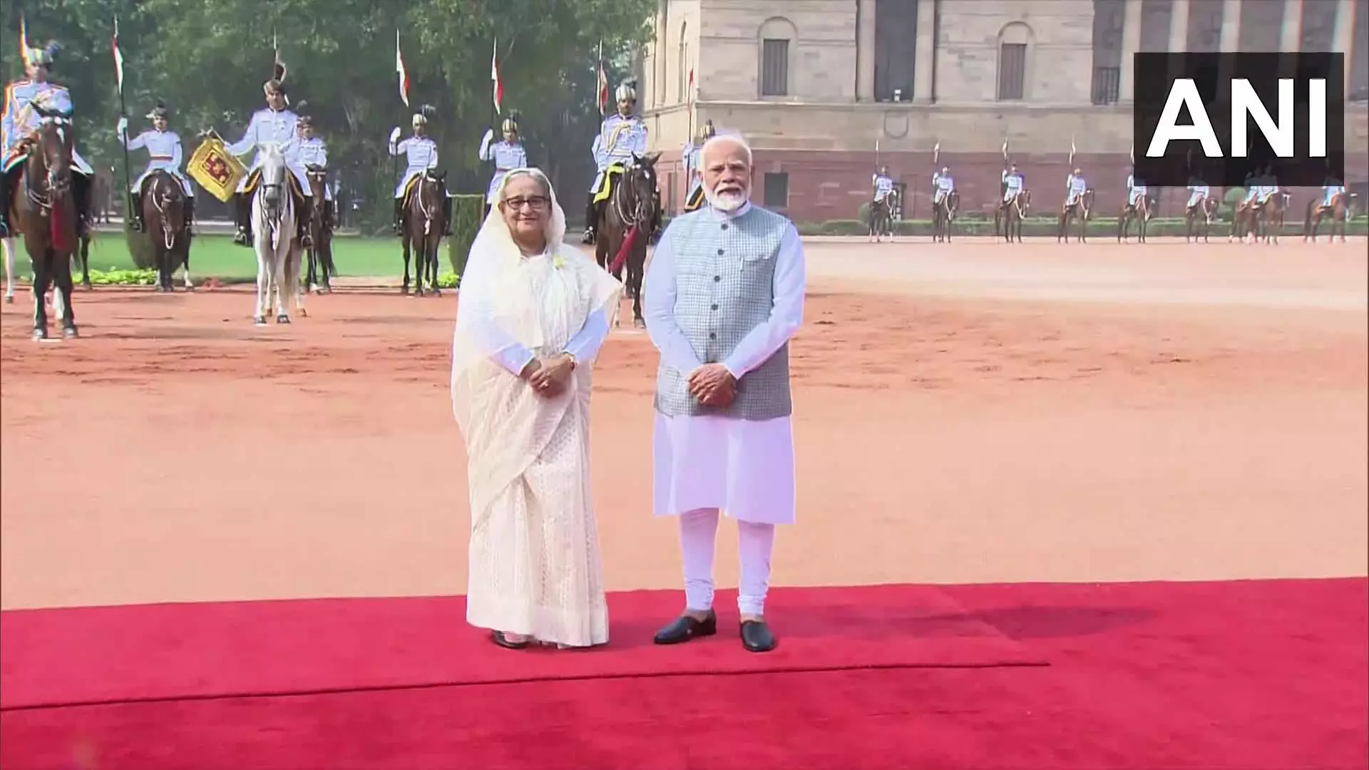 Bangladesh PM Hasina receives ceremonial welcome at Rashtrapati Bhavan