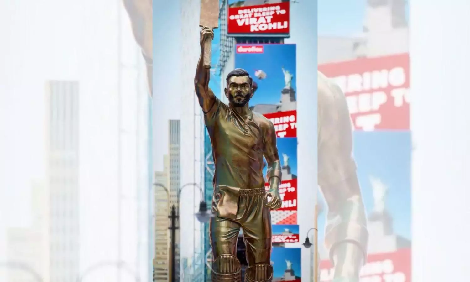 Virat Kohli’s Gold Statue Unveiled at Times Square, New York