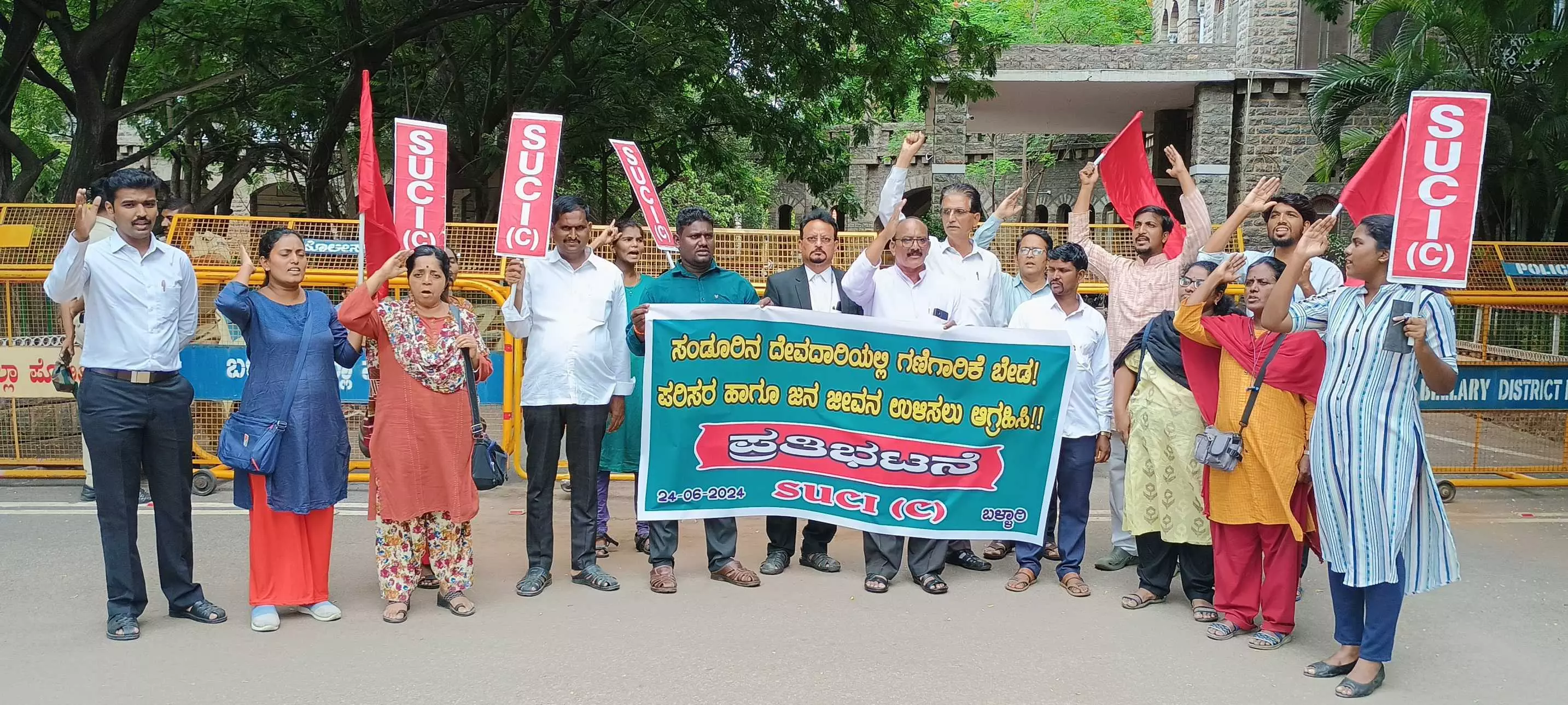 Activists protest mining activities in Sandur