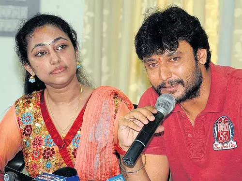 Kannada actor Darshans wife urges his fans to stay calm