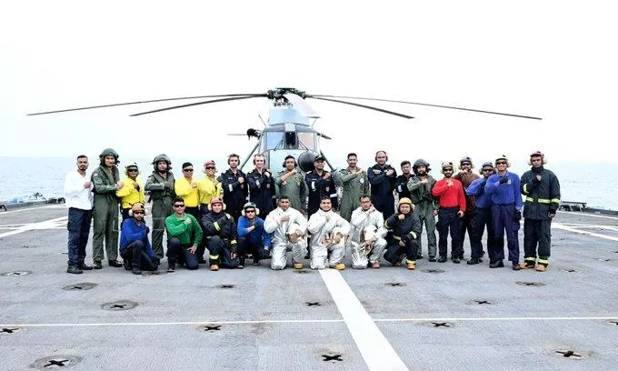 Navy Bids Farewell to UH-3H Chopper at Dega, Vizag