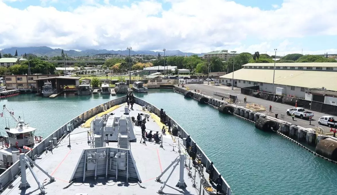 Indian warship INS Shivalik in Pearl Harbour