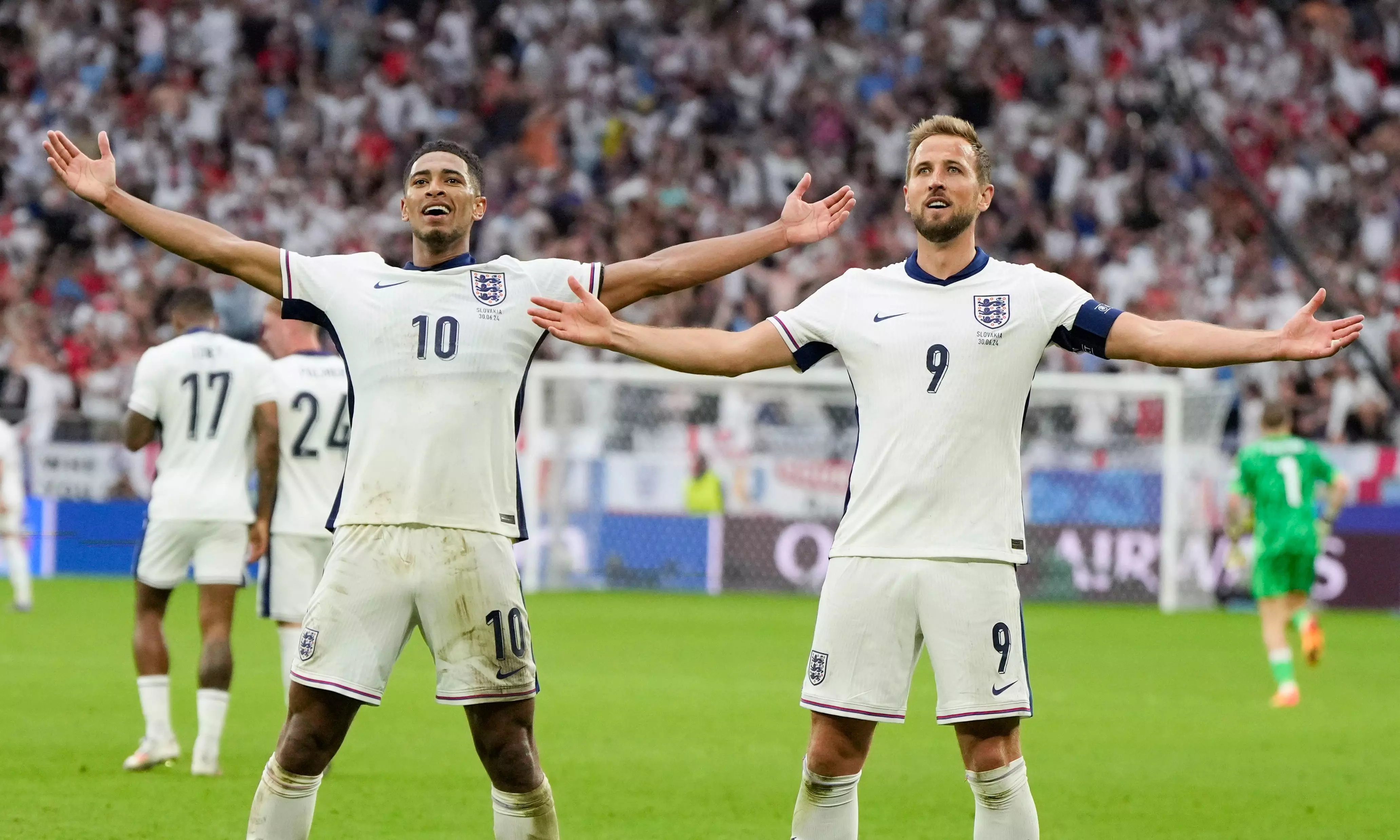 Euro 2024: Bellingham, Kane send England to quarterfinals after comeback 2-1 win over Slovakia