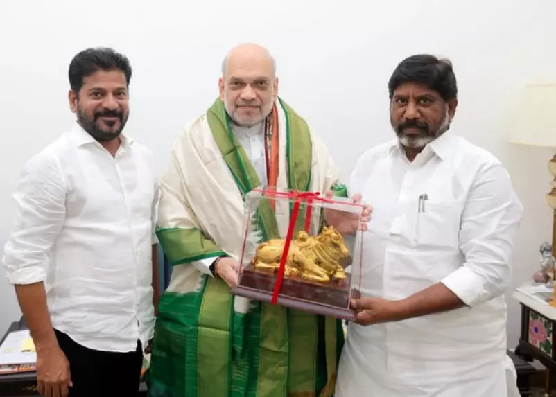 Telangana CM requests Amit Shah to allocate funds, additional resources for security departments