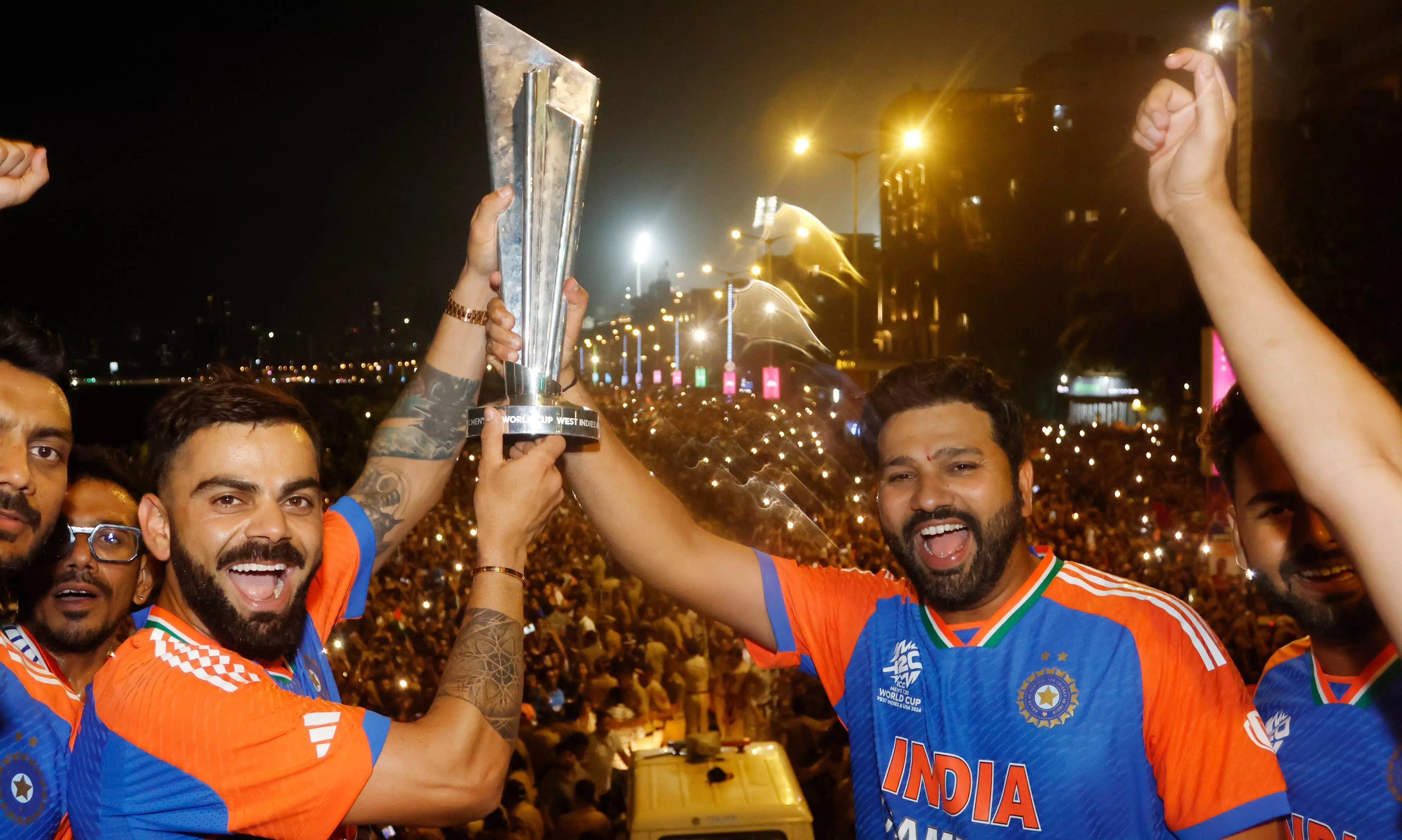 Did Rohit and Co parade with fake World Cup Trophy in Mumbai?