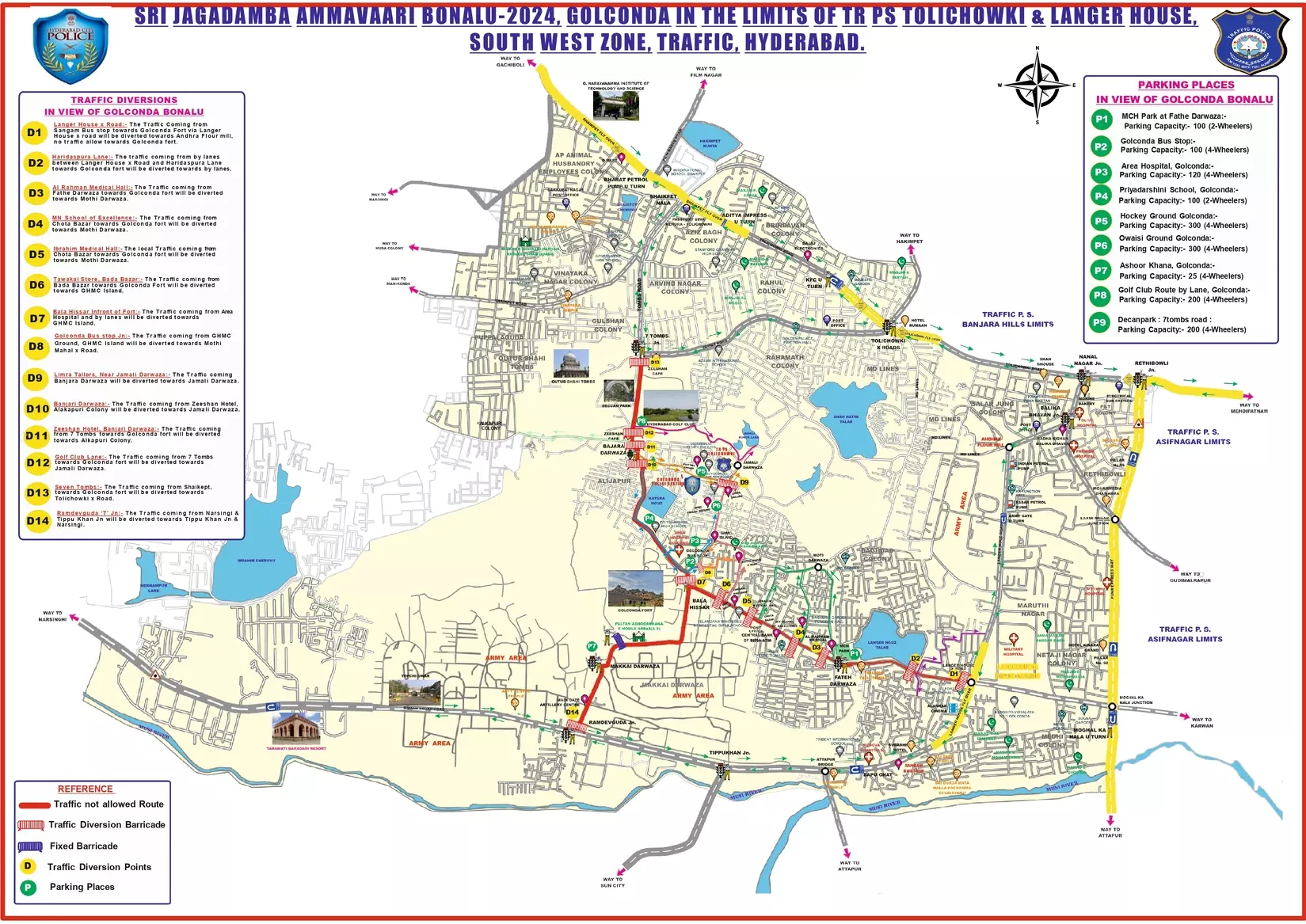 Traffic restrictions in view of Bonalu festival in Hyderabad