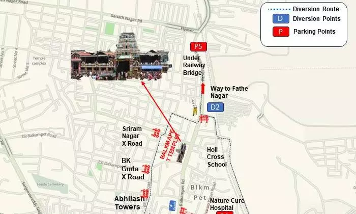 Hyderabad Traffic Advisory For Yellamma Kalyanam Festival in Balkampet