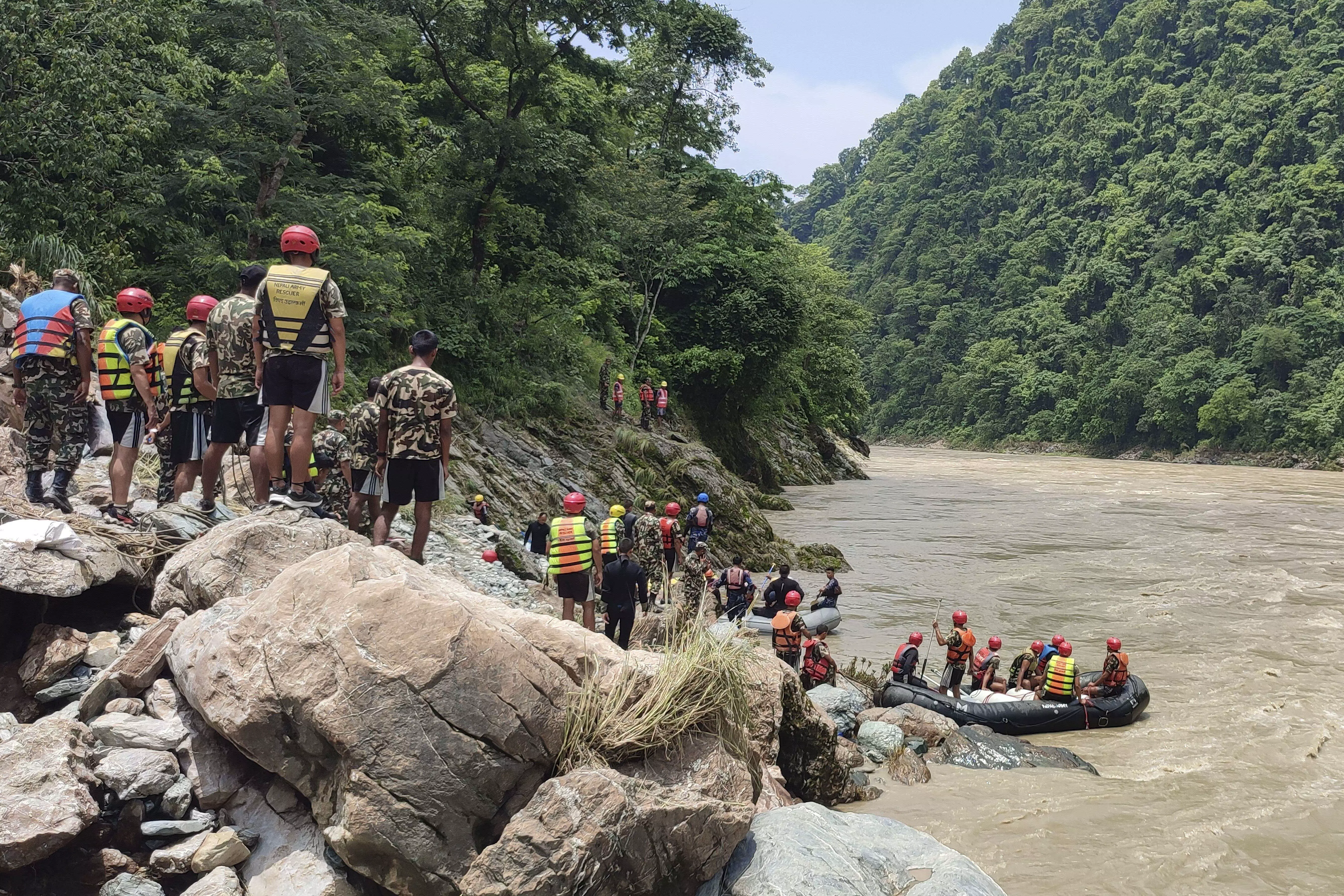 Nepal: Search Underway for 2 Buses with Over 50 People Swept into River