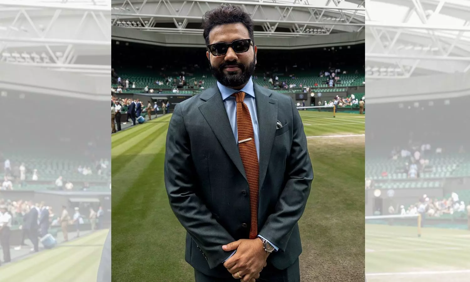 Rohit Sharma Makes Stylish Appearance at Wimbledon