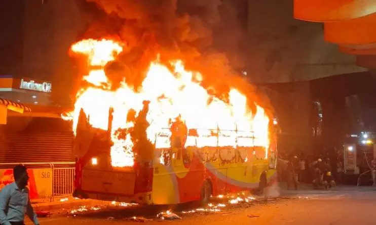 Private Bus Torched in Hyderabad, Police Investigate