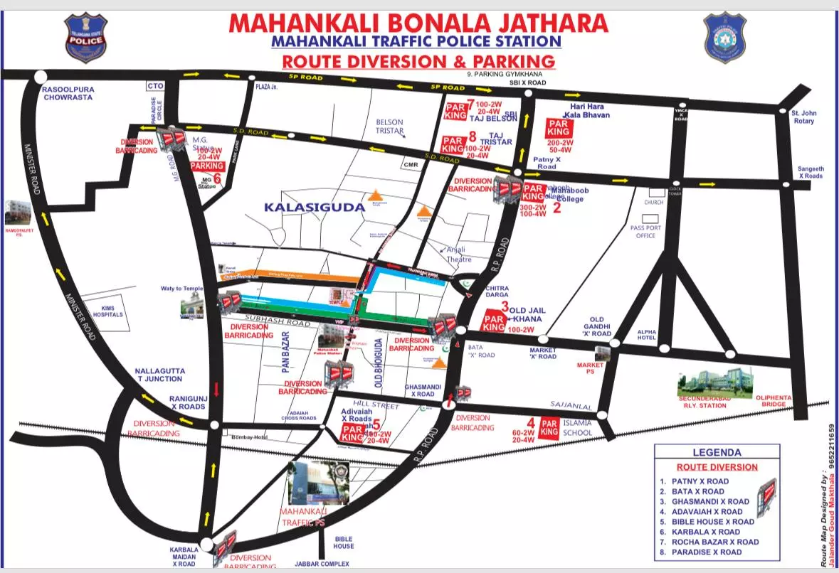 Secunderabad Traffic Restrictions for Bonalu Festival