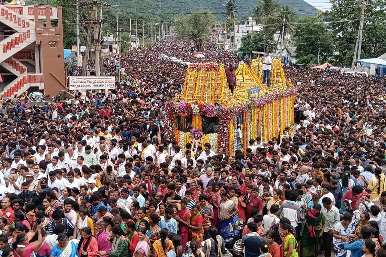 Thousands take part in Giri Pradakshana along Simhachalam Hills in AP