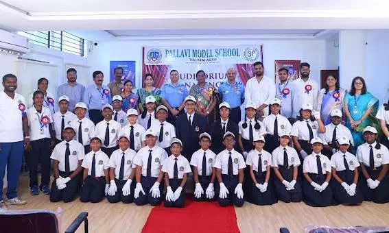 Pallavi Model School Tirumalagiri Honors Marshal of the Air Force Arjan Singh