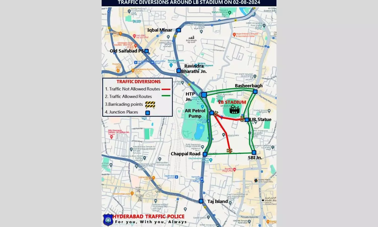 Traffic Diversions Announced for CM’s Event at LB Stadium