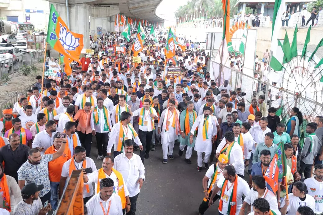 BJP-JDS begin week-long padayatra to Mysuru