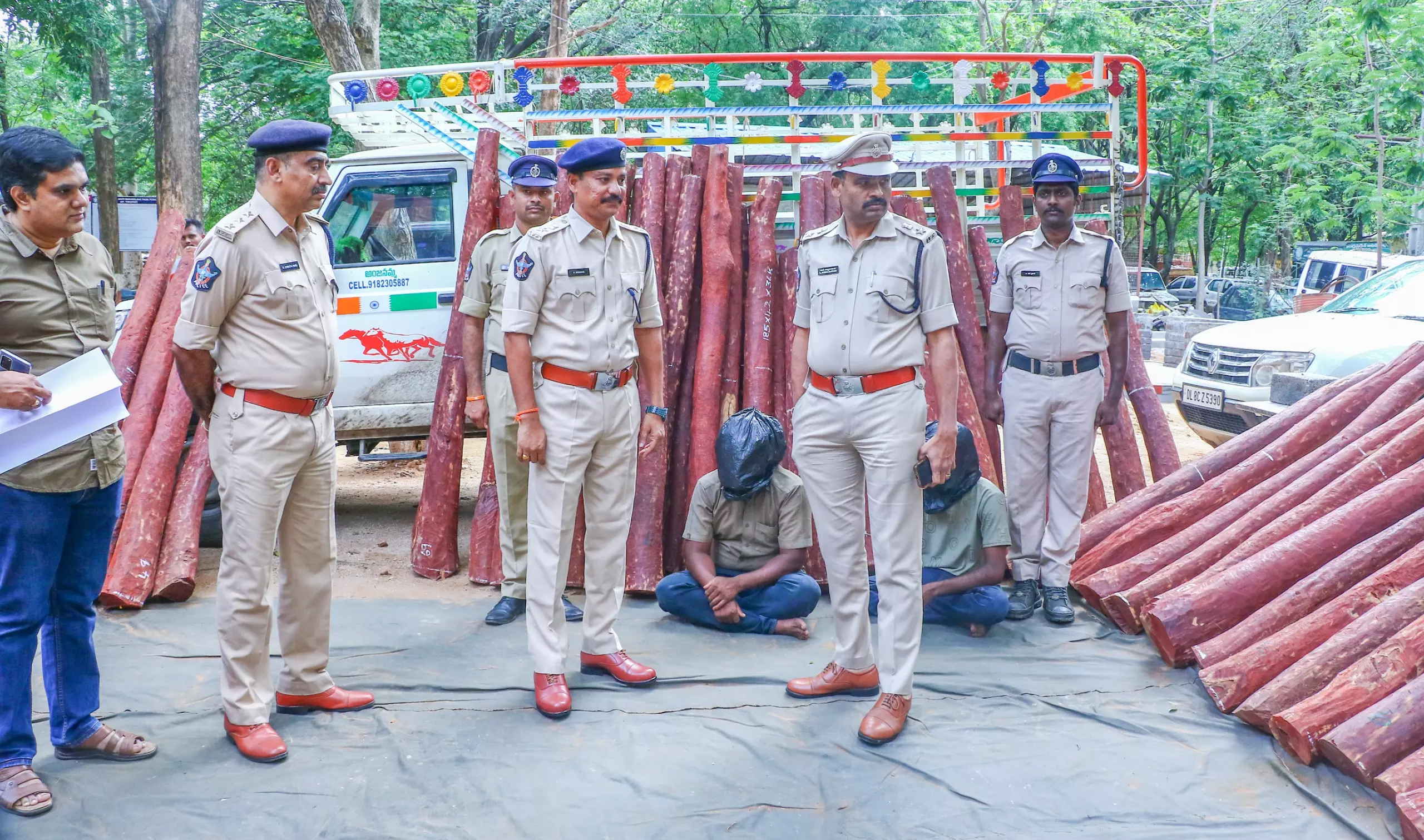 Four smugglers arrested, red sanders seized in Tirupati