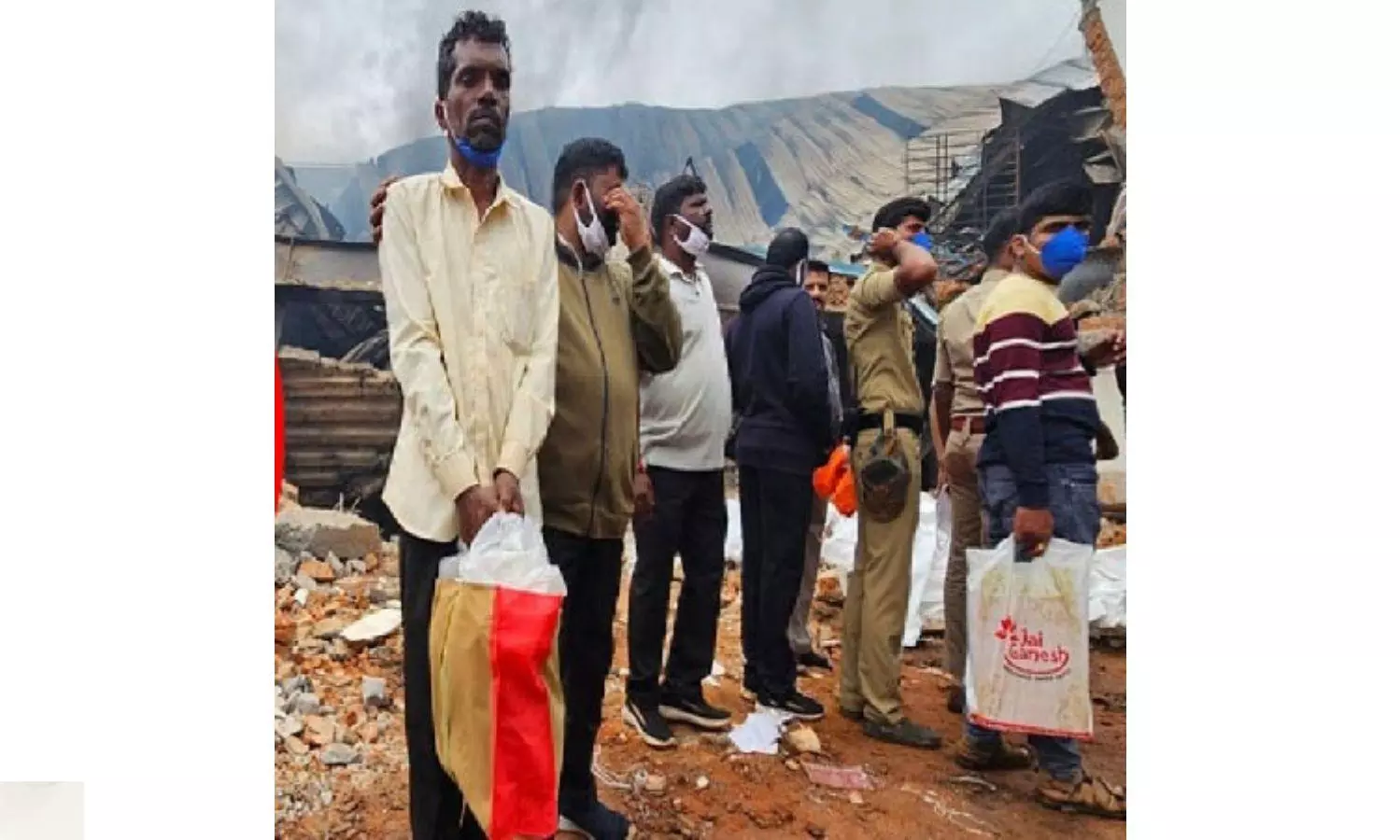 Belgaum Fire Victims Remains Arrive Home In Garbage Bag