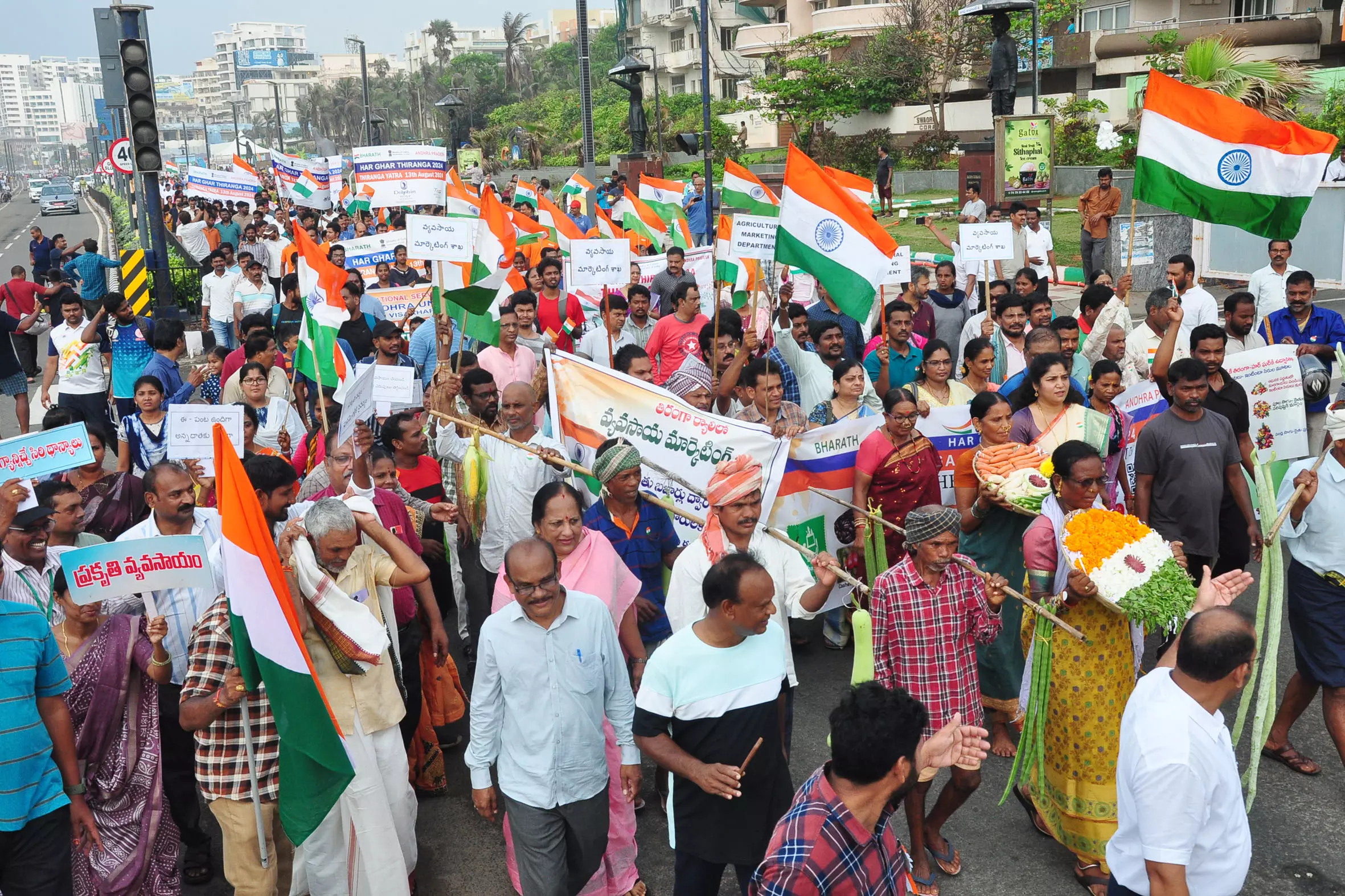 Har Ghar Tiranga Yatra held on Vizag beach road