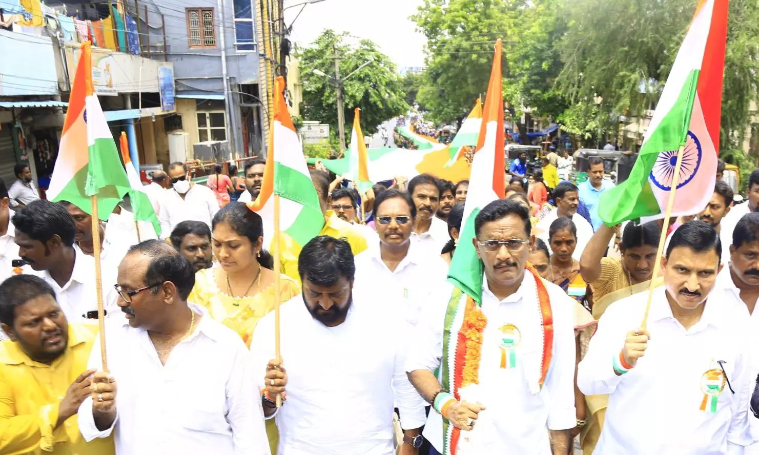 3,303-ft Long Tiranga Flag Rally in Vijayawada