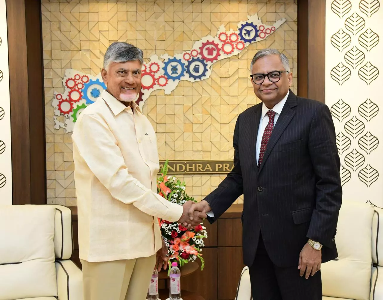 AP CM Naidu Meets Tata Sons Chairman Chandrasekaran