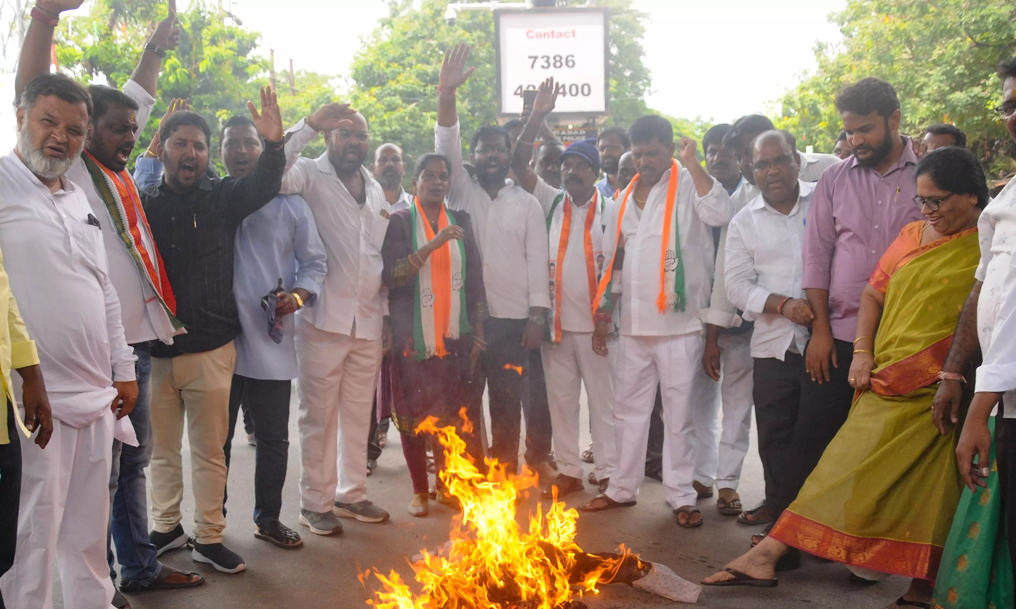 Congress Protests Erupt Across Telangana Over KTR’s Remarks