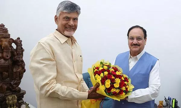 CM Naidu meets JP Nadda, discusses projects for Viksit Andhra